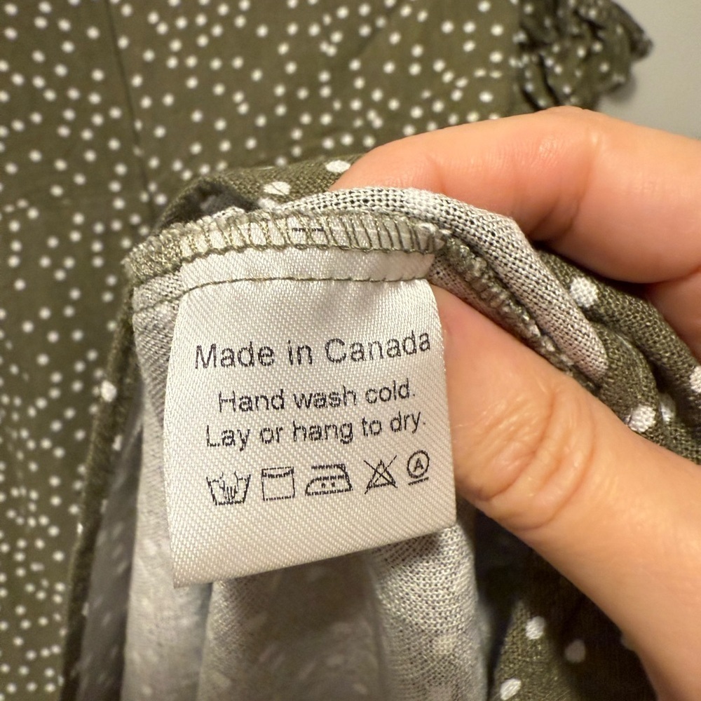 Park & Fifth Olive Polka Dot Dress - Picture 6 of 7